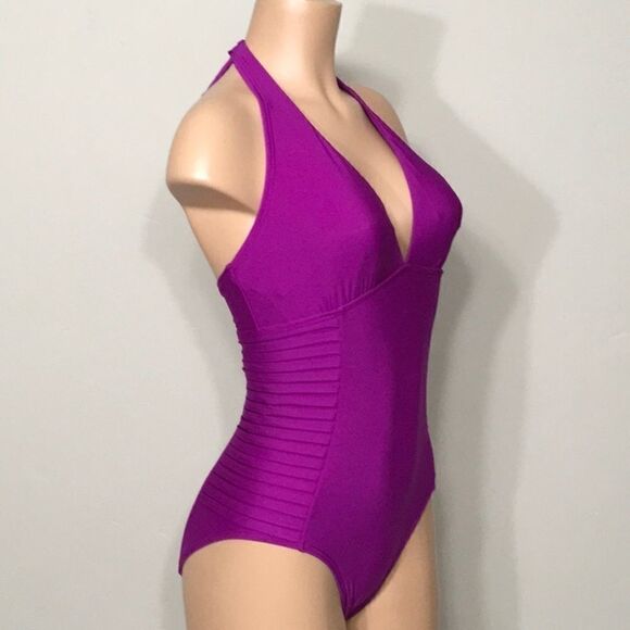 Calvin Klein halter v-neck swimsuit. NWOT - Picture 5 of 13